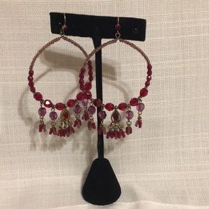 Great red rhinestone hoops